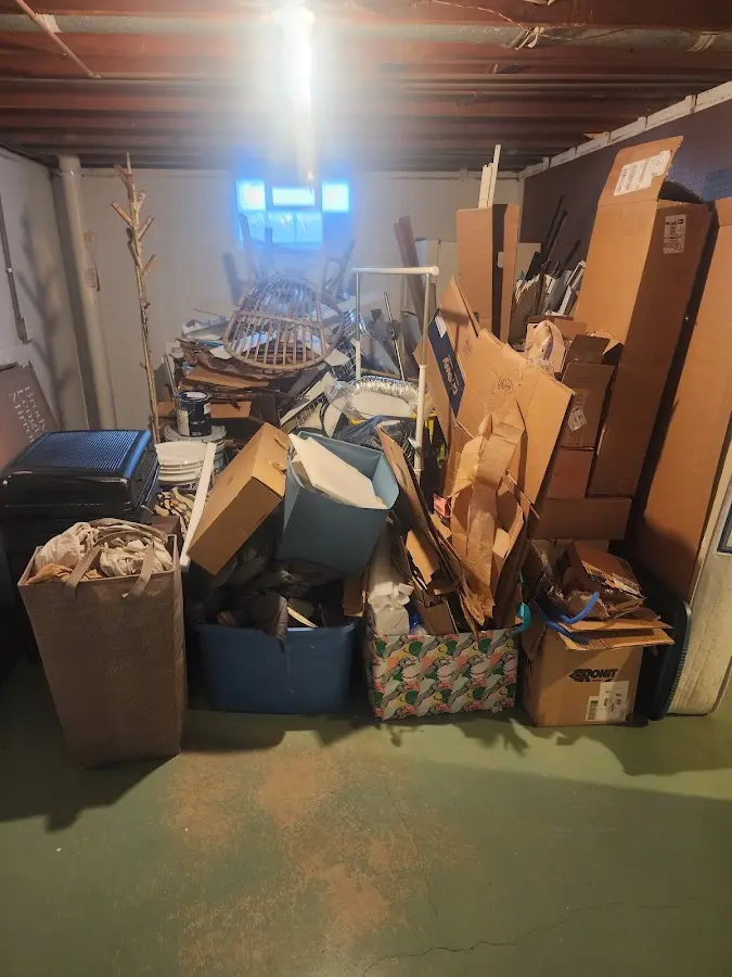 Roll-off dumpster container at job site for 8 Yard Dumpster Rental in Centennial